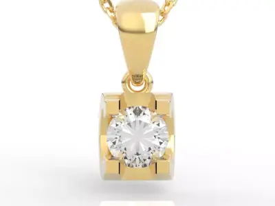 Stunning Modern Diamond Pendant Necklace CAD 3D print model