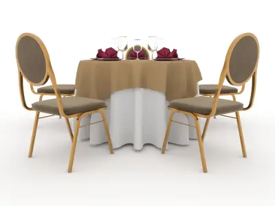 Banquet Table and Chair 13 3D model