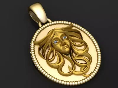  custom gold pendant 3D printable model  3D print model