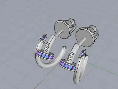 Nail Earrings 11369 3D print model