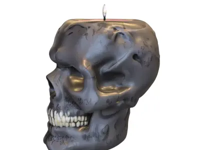 Cursed Skull candle Pack Low-poly 3D model