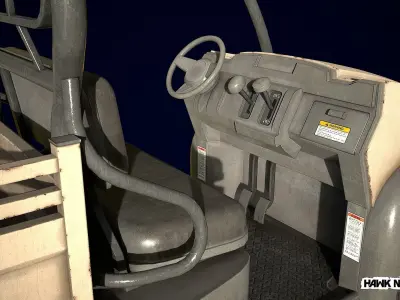 Open cab utility vehicle quadricycle Low-poly 3D model