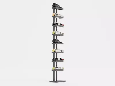 -Wines on Rack V3- Low-poly 3D model