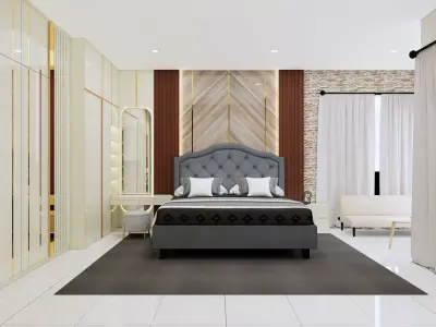 Modern luxury bedroom 3D model get