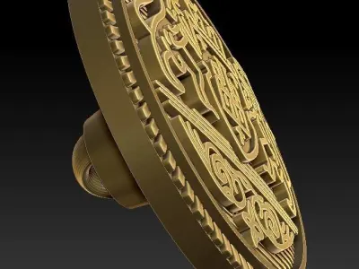  Button  with Ancient  Motif for 3D Print 3D print model