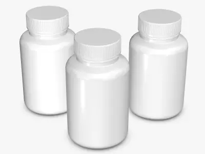 White Medicine Bottle 3D model