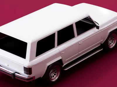Generic 80s SUV Low-poly 3D model