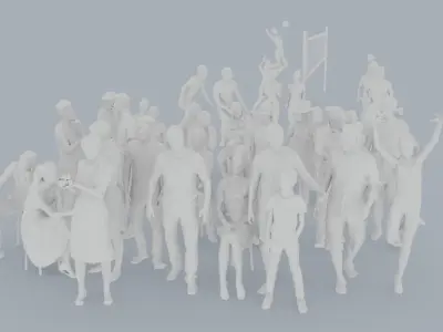 14 CASU2 SUMMER SPORT SITTELE SITTING PEOPLE SCANS MAN WOMAN 3D print model