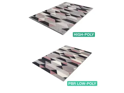 Carpet - Castor - High- and Low-poly  3D Model Pack