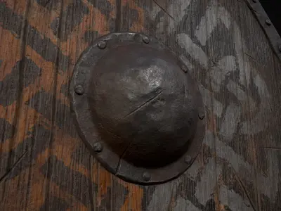 Viking War Shield YB Low-poly 3D model