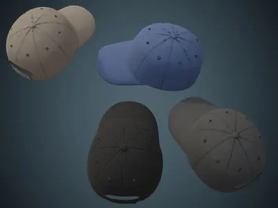 Baseball Cap 1B Low-poly 3D model