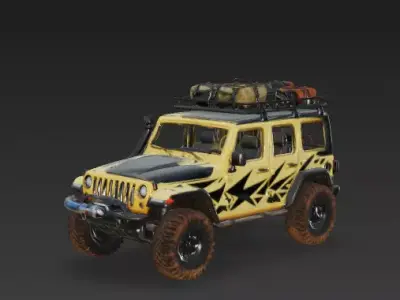 Solar Flare Expedition Jeep 3D Model Low-poly 3D model