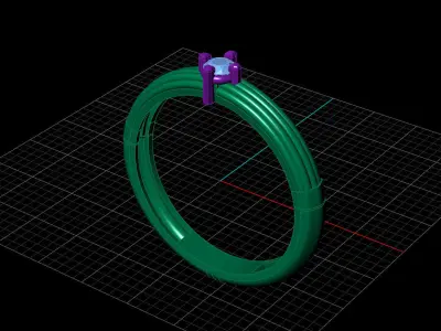 STL 3DM Print Ready Women Diamond Ring Lightweight Printable  3D print model 66