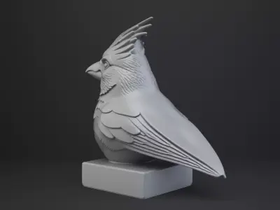 Cardinal Bird Bust - Animal Figurine 3D print model