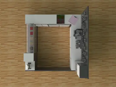 kiosk coffee shop 3D model