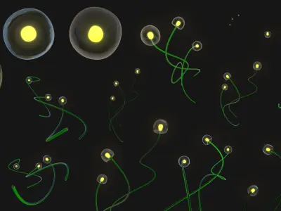 Led Grass Lightbulb flower Elegant art nouveau style 3D model