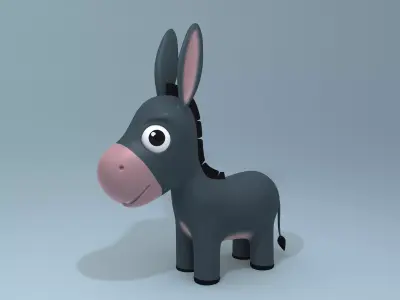Donkey cartoon 3D model