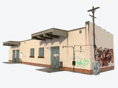 Electric Station  Low-poly 3D model