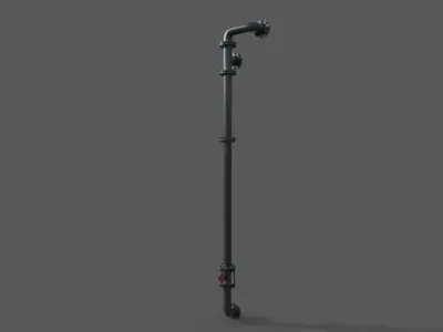 Modular Industrial Pipes Low-poly 3D model get