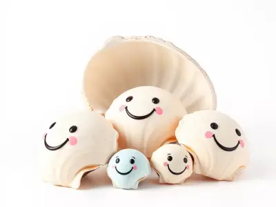 Playful Seashell model pack Low-poly 3D model