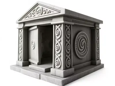 Ancient Stone Temple model pack Low-poly 3D model