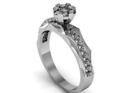 daimond ring 3D print model 25