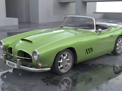 Generic Vintage Mid-Century Sports Roadster Low-poly 3D model