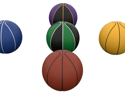 Basketball Ball Collection Low-poly 3D model
