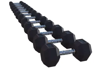 Dumbbell Set Low-poly 3D model