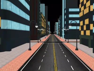 Night Racing Kit 3D Model with City Lights 2025 Low-poly 3D model