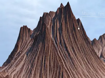 Mountain peaks video Free 3D model