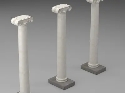 Ionic column 2 Low-poly 3D model