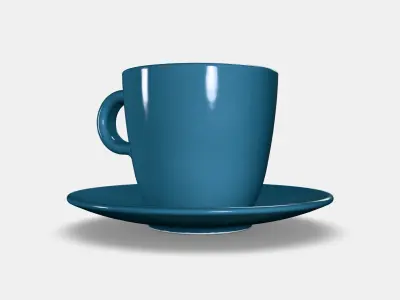 FARGKLAR Cup with saucer Low-poly 3D model