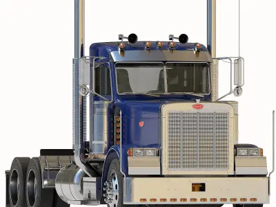 Truck 379 with interior  3D model