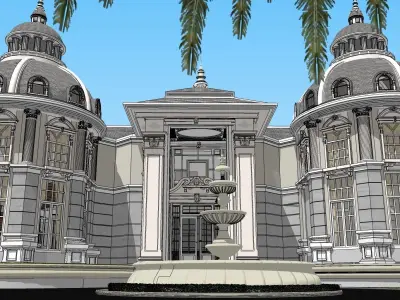Exterior design for Castle with classic design model 3D model