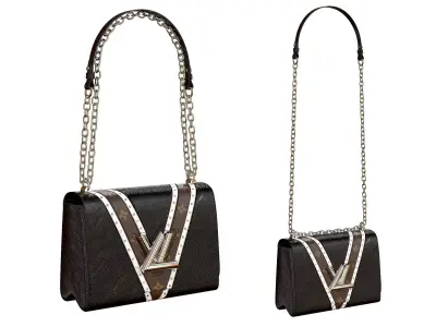 Louis Vuitton Bag Twist Epi Black with studs 3D model