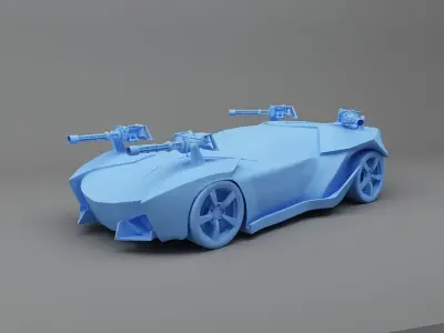 Fighter Car 3D Print Ready Model 3D print model