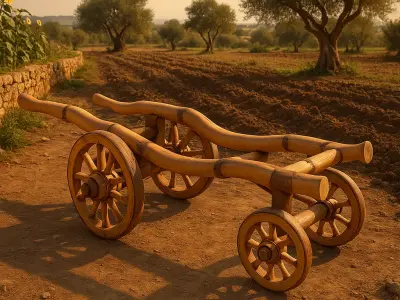 Stylized Wooden Cart 3D model