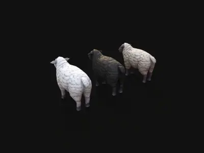 Mobile Sheep Low-poly 3D model