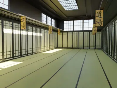 Kung-Fu Hall Low-poly 3D model