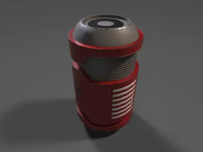 Sci-fi cylinder containter Free low-poly 3D model
