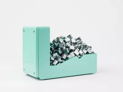 Turquoise Metal Stapler model pack Low-poly 3D model