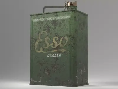 Vintage Esso Petrol Gas Can Low-poly 3D model