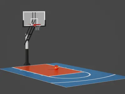 Outdoor basketball hoop 3D model