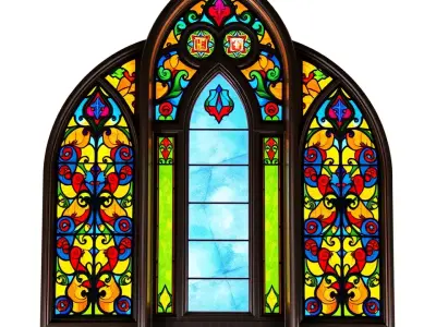 Gothic Stained Glass model pack Low-poly 3D model