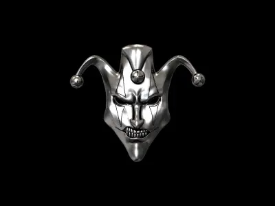 Mask face jester joker relief 3D print model 3D print model