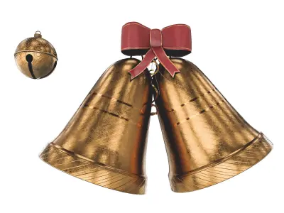 Christmas Bell And Jingle Bell Low-poly 3D model