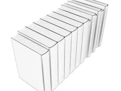 Books Set chess book 3D model