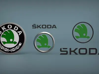 Skoda Logo Set 3D print model