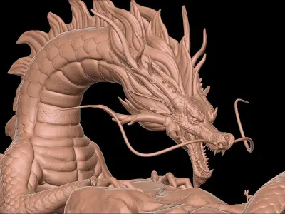 Naga Fang Long Sclupt with Zbrush Project File 3D model 3D model